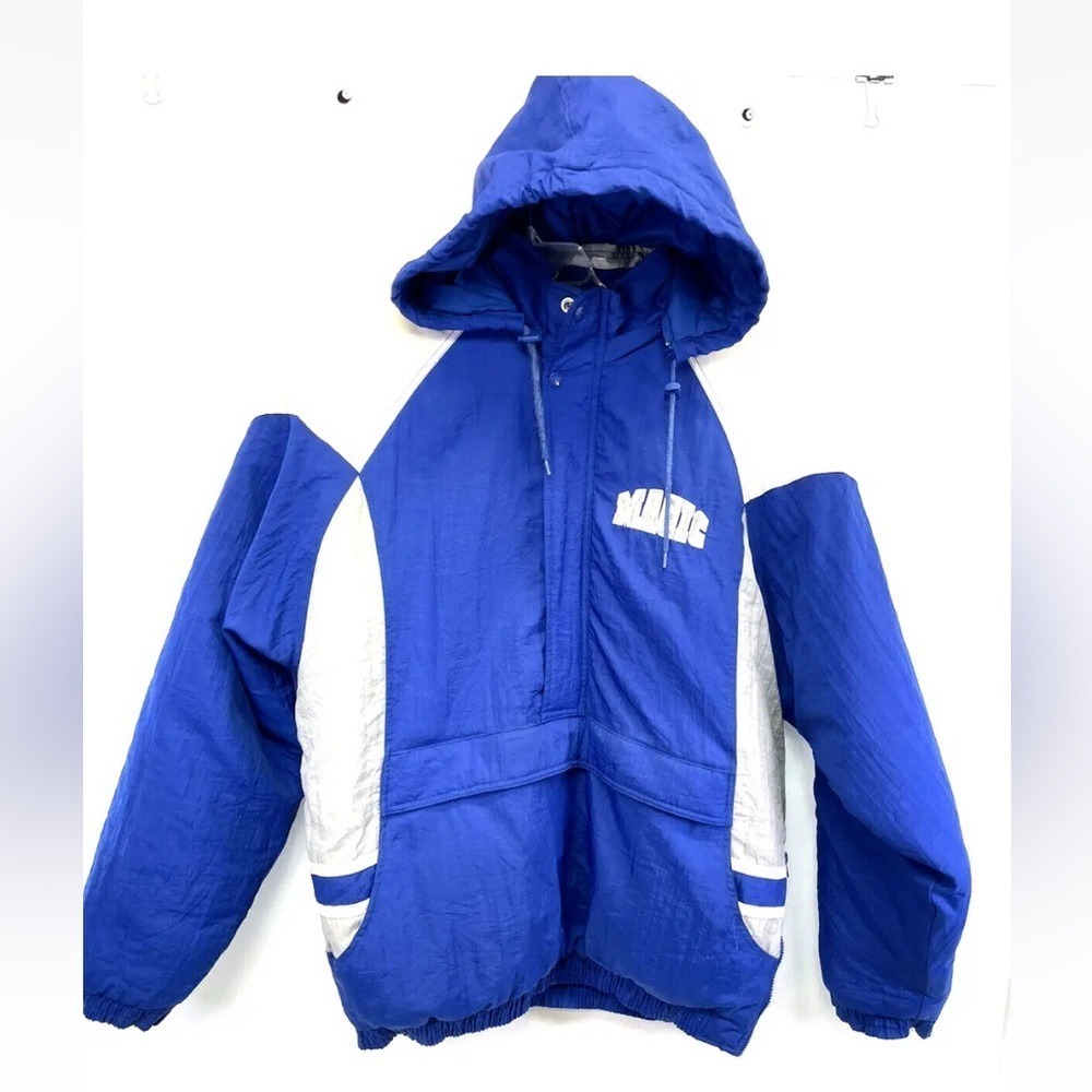 Orlando Magic NBA‎ Reebok Anorak Hooded Jacket Blue Silver Men's Large